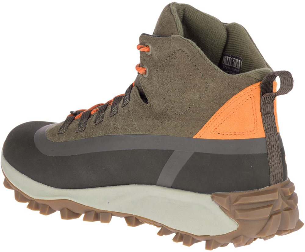 Merrell Boots Olive - Thermo Snowdrift Mid Shell Waterproof - Mens 62NBCFXLD